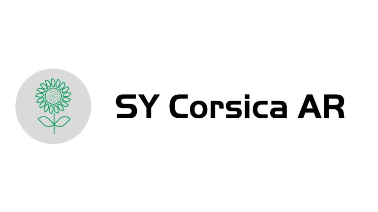 Logo SY Corsica AR s ikonou stromu v kruhu na bílém pozadí